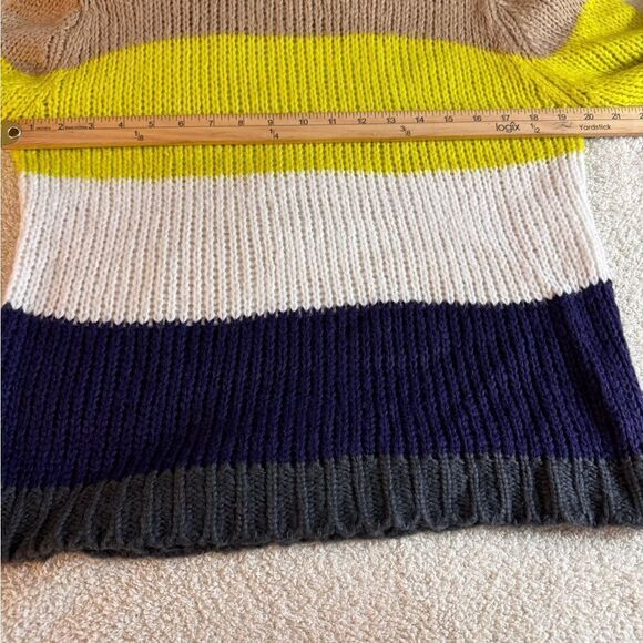 Cloth By RD Sweater Womens SZ M Crew Neck Chunky Knit Bold Striped Pullover Boxy - Picture 8 of 9